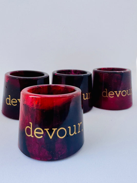 Red Resin Napkin Rings | Gothic Table Decor