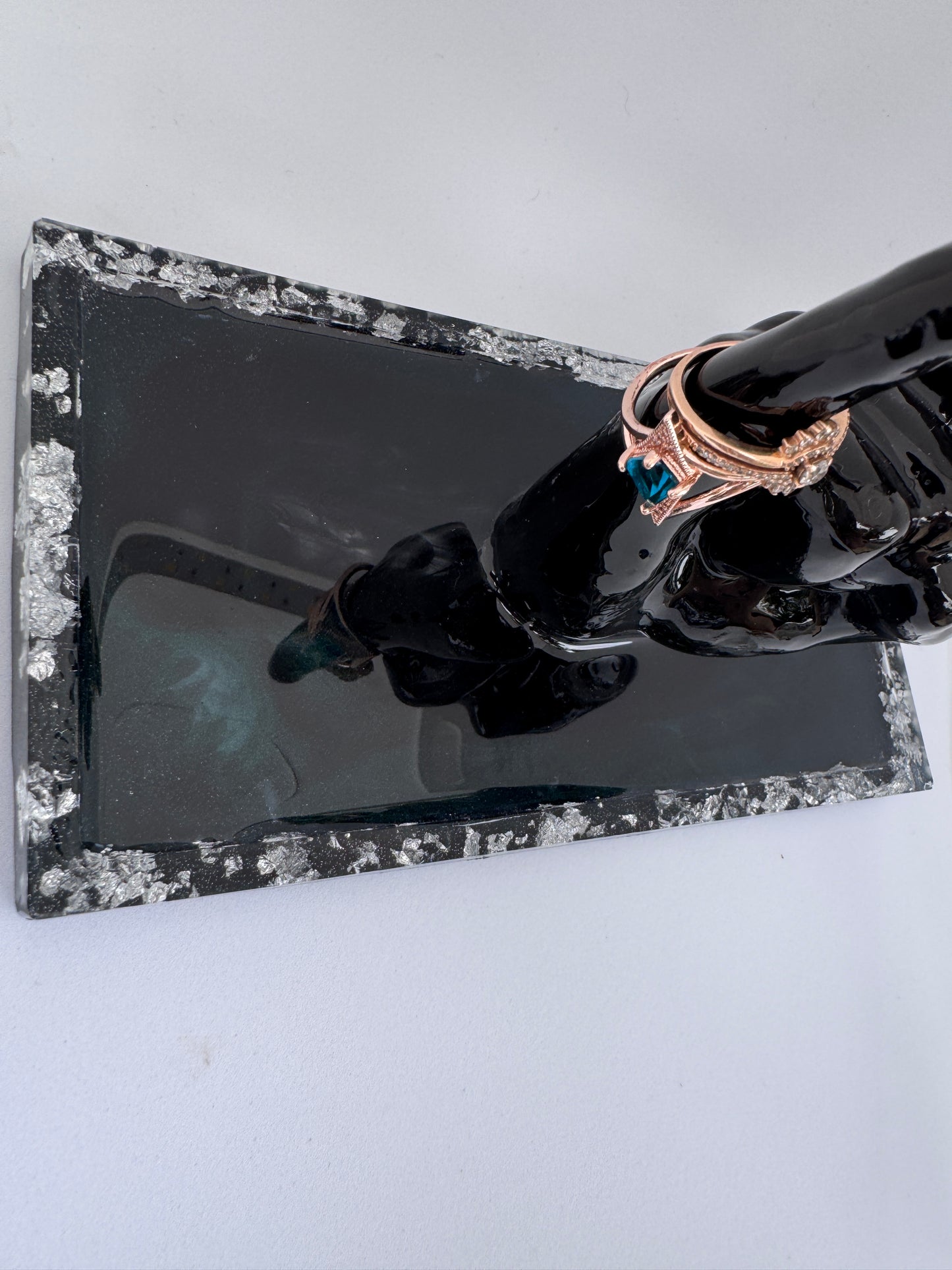 Jewelry Tray, Black Resin Trinket Dish