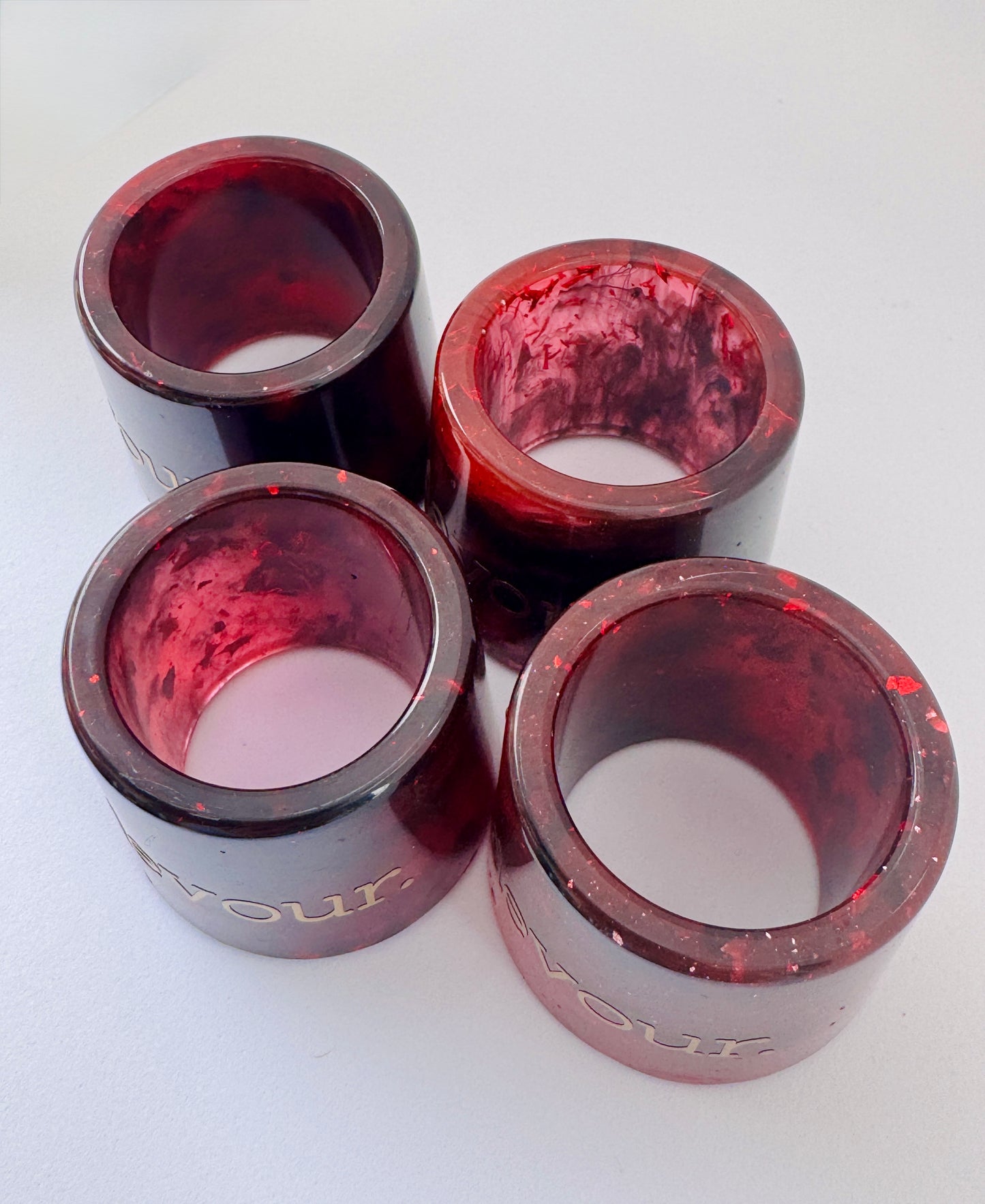 Red Resin Napkin Rings | Gothic Table Decor