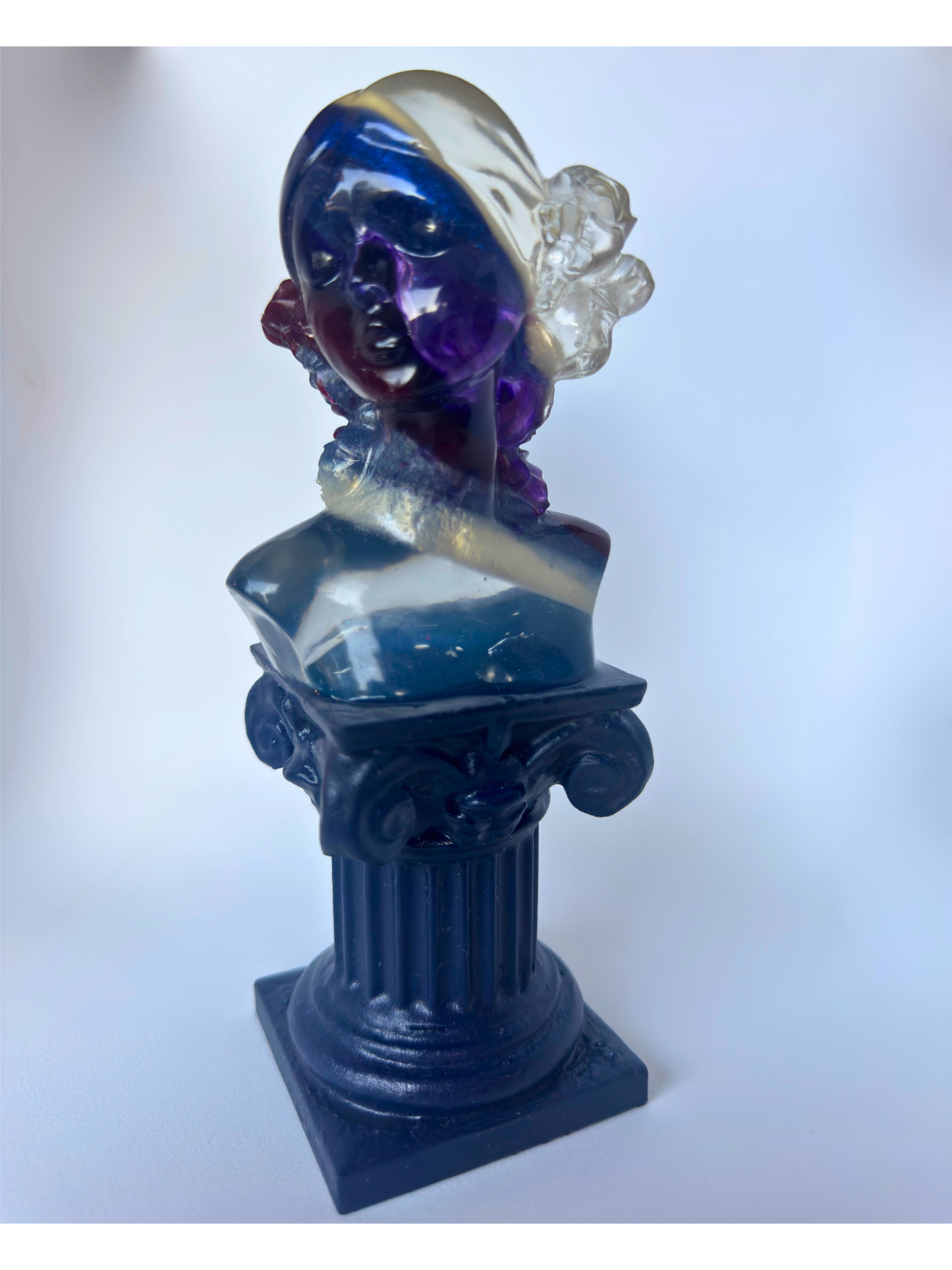 Mini Resin Goddess Bust on Pillar | Ancient Greek Style Home Decor