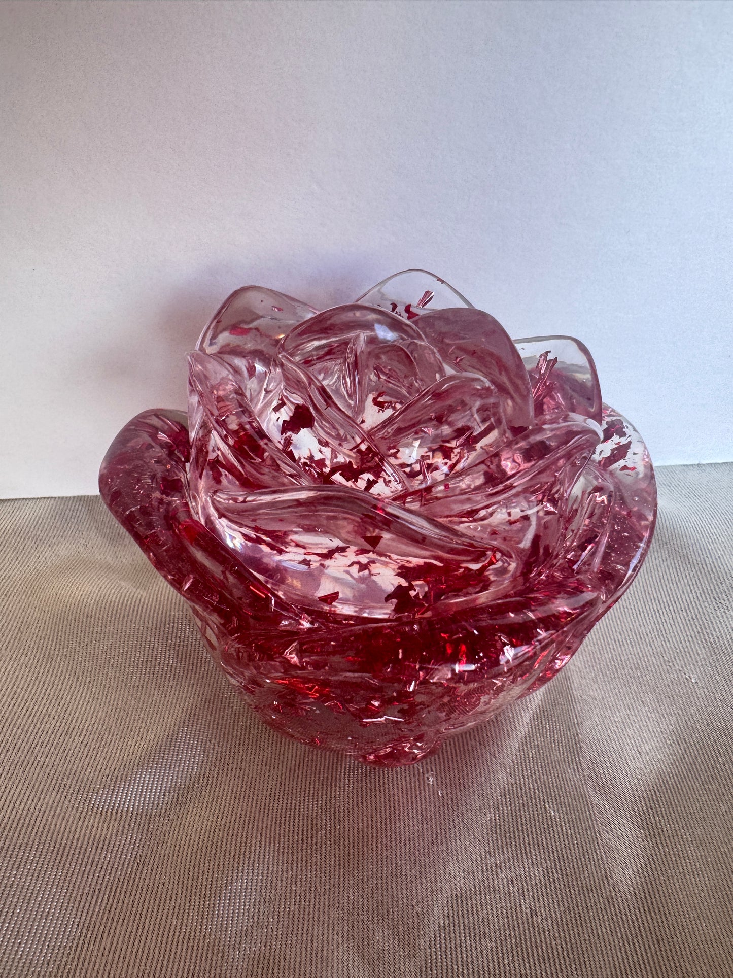 Resin Rose Lid Trinket Dish
